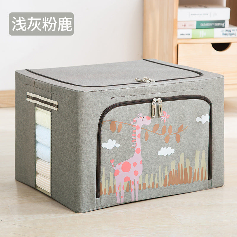 Clothes storage box imitation linen art household finishing box foldable wardrobe storage good clothes basket bag artifact