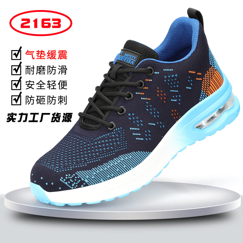 New cross-border labor insurance shoes, men's anti-smashing, anti-piercing, four seasons flying woven lightweight, comfortable and wear-resistant protective shoes