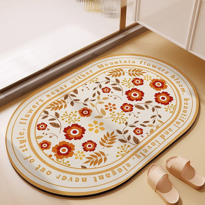 Bathroom diatom mud soft floor mat toilet non-slip mat bathroom door step foot pad water-absorbing quick-drying easy-to-clean carpet