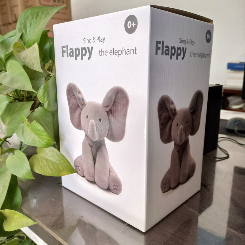 Cross-border electric peekaboo elephant, flap ears and cover eyes elephant, singing music electric toy