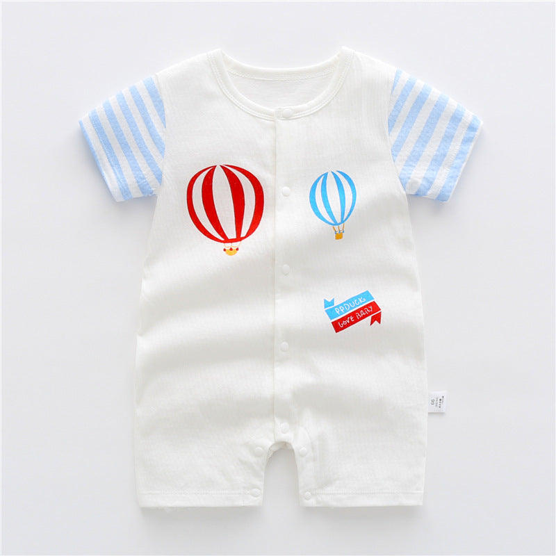 3-6 months baby one-piece female baby male summer short-sleeved romper newborn pajamas half-sleeved romper