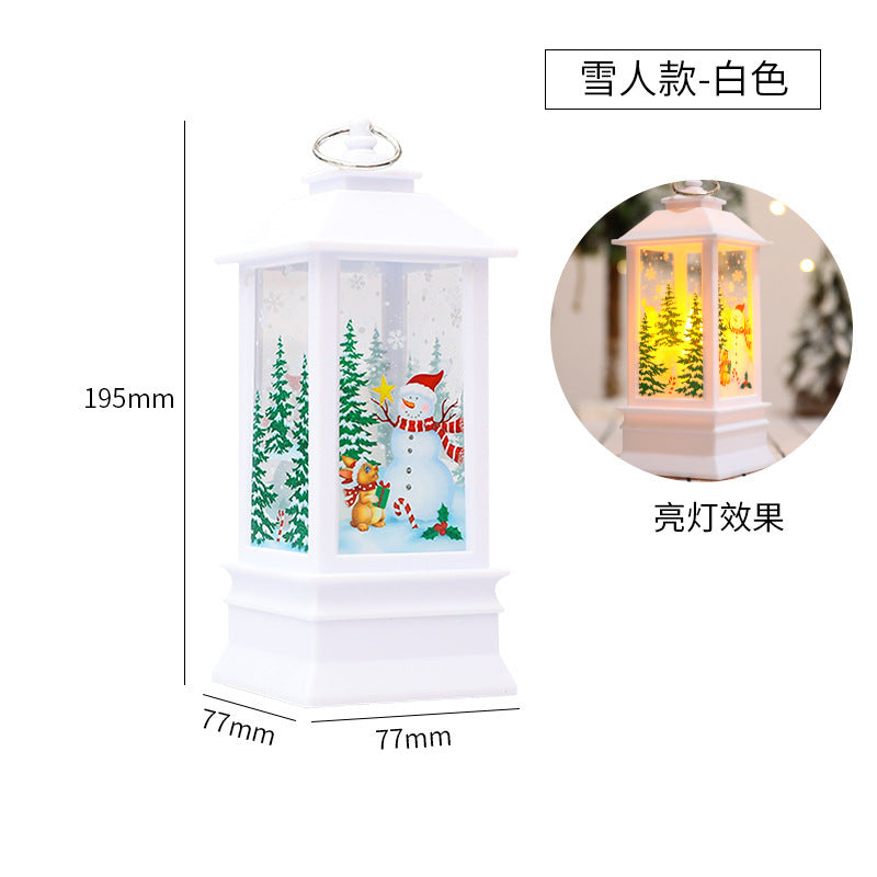 Cross-border christmas flame lanterns santa claus decoration christmas LED luminous ornament candlestick lamp