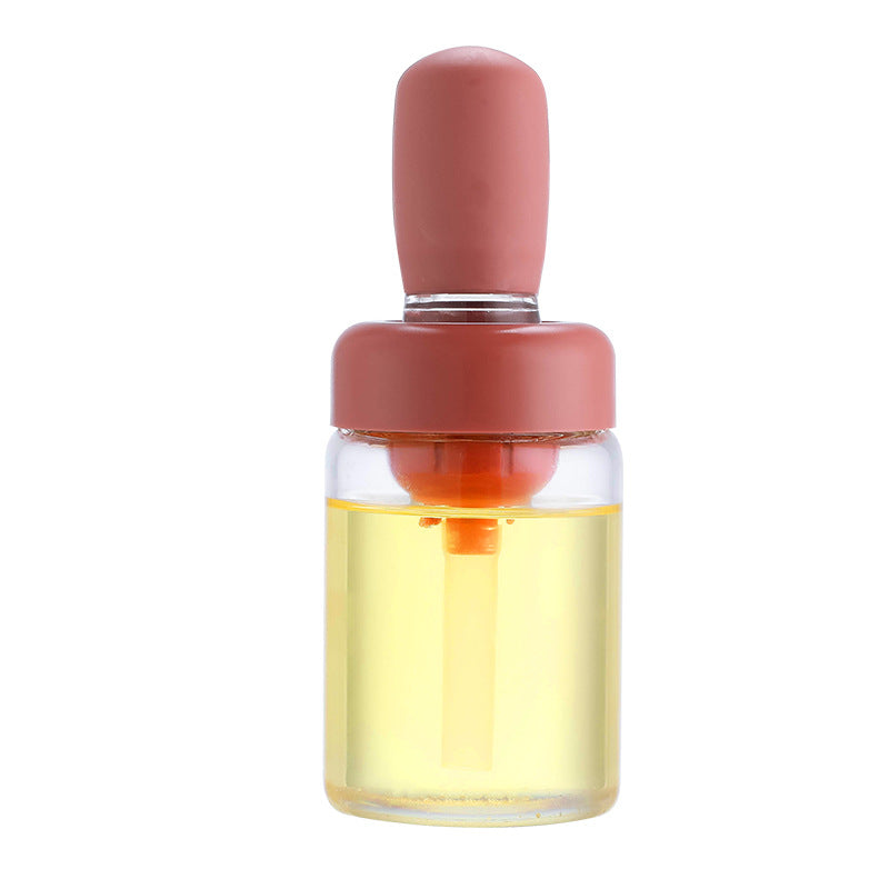 Press-type oil control oil quantitative brush oil bottle high temperature silicone brush head oil brush bottle barbecue brush oil storage bottle