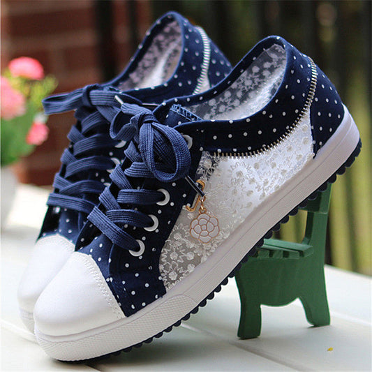 Korean version of the flat breathable girls canvas shoes casual sports shoes