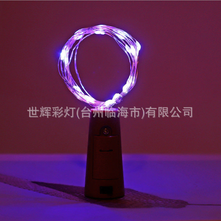 LED bottle stopper light string copper wire button battery lantern Christmas decoration string light star copper wire light string