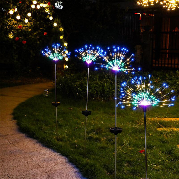 Ground-inserted firework lights Christmas outdoor LED holiday sky starry lights Lawn Christmas lights Solar string lights