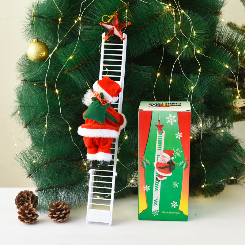 Electric toys, Christmas gifts, Christmas decorations, electric ladder, Santa Claus Christmas doll, flannelette doll