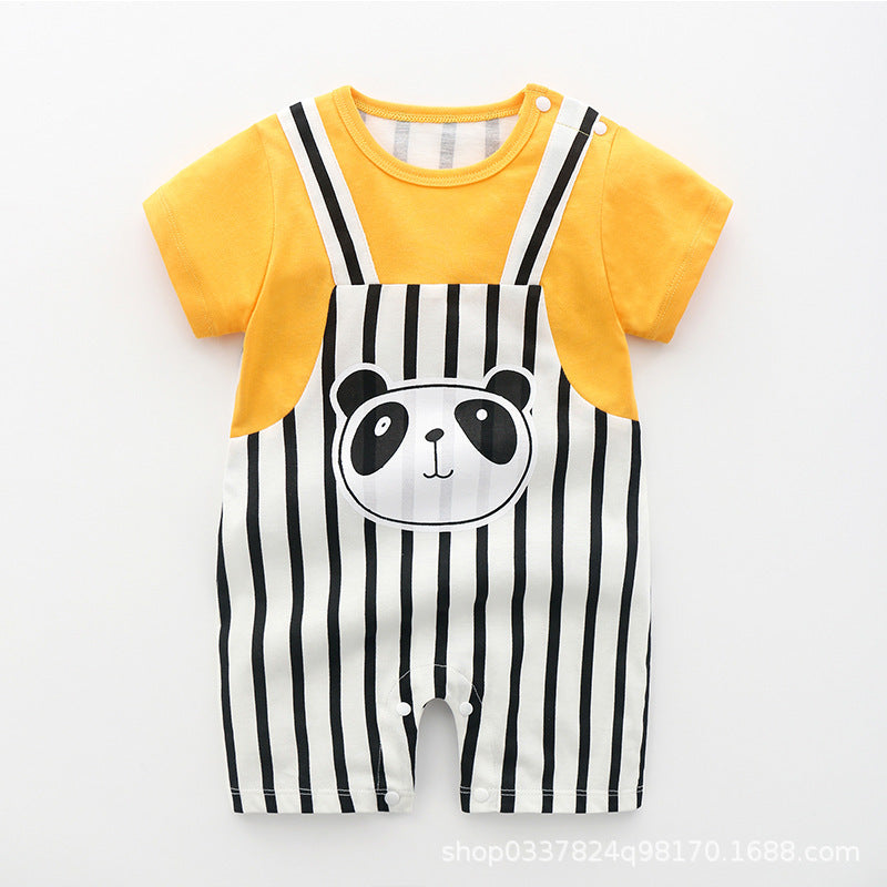 3-6 months baby one-piece female baby male summer short-sleeved romper newborn pajamas half-sleeved romper