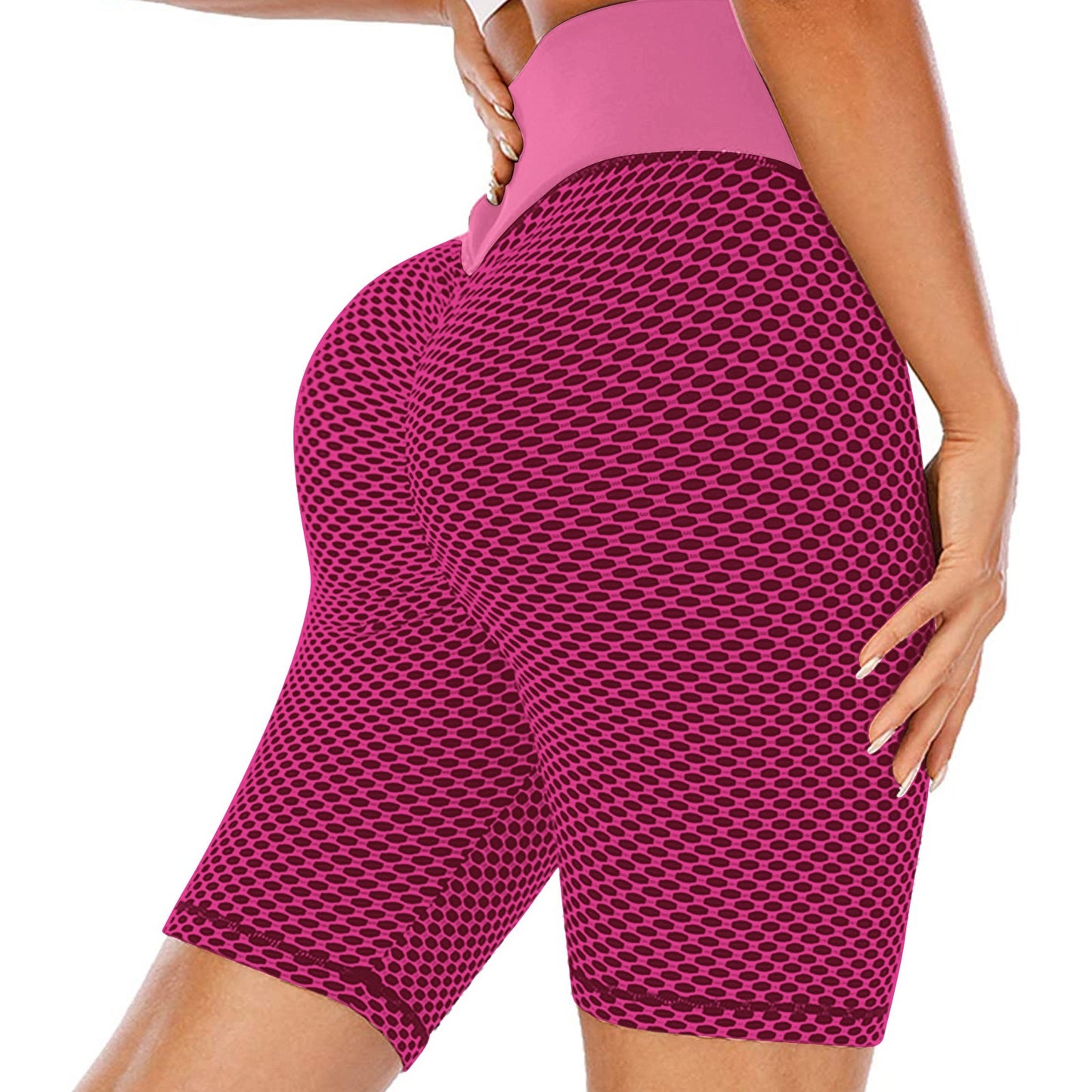 New sports yoga five-point shorts net red high waist stretch fitness tights