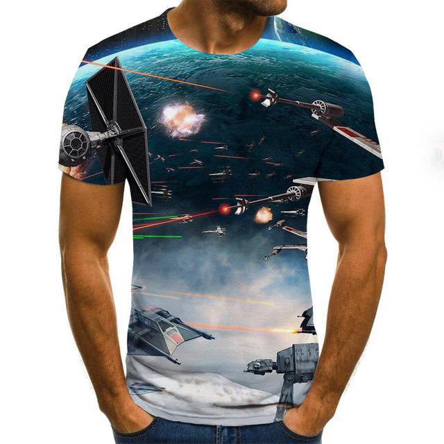 European and American new creative music art 3d digital printing short-sleeved T-shirt