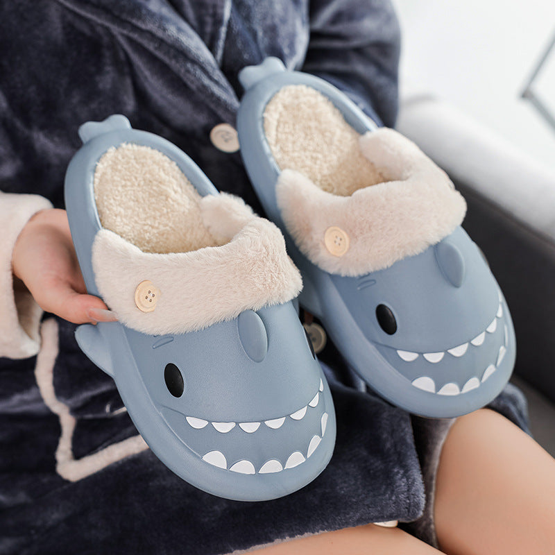 Cross-border explosion models Shark EVA home couple cotton slippers