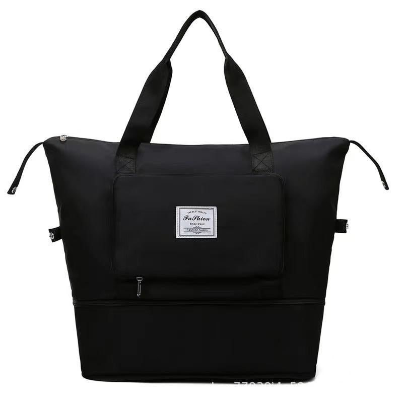 Dry and wet separation portable single shoulder bag fashion sports gym bag large capacity expandable foldable travel storage bag