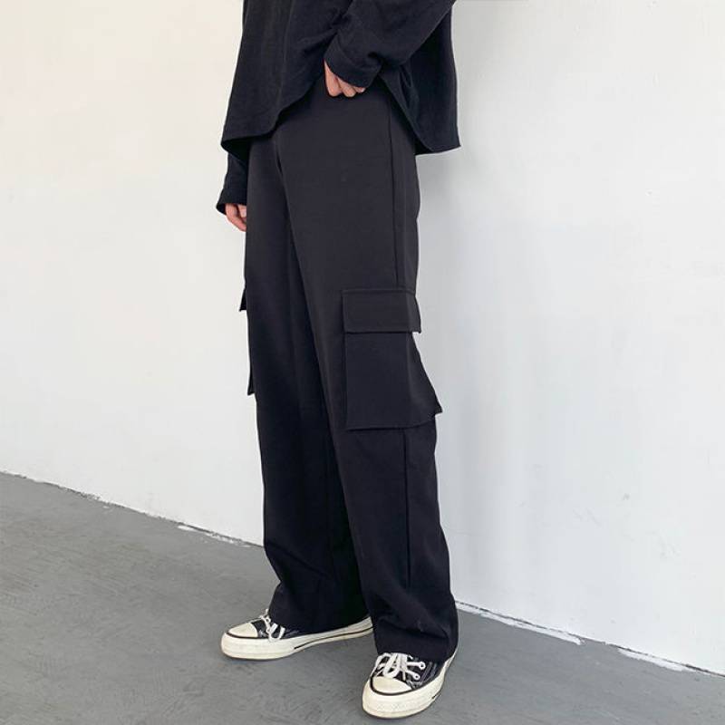 Wide leg pants female mopping overalls loose straight trousers