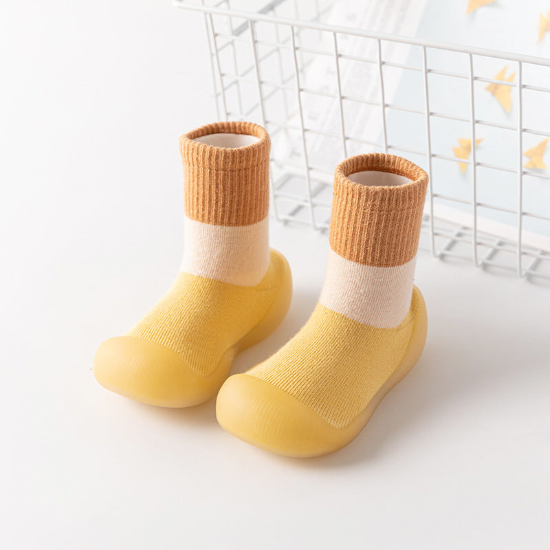 Baby Baotou anti-collision children's color matching socks shoes baby indoor non-slip soft-soled toddler shoes