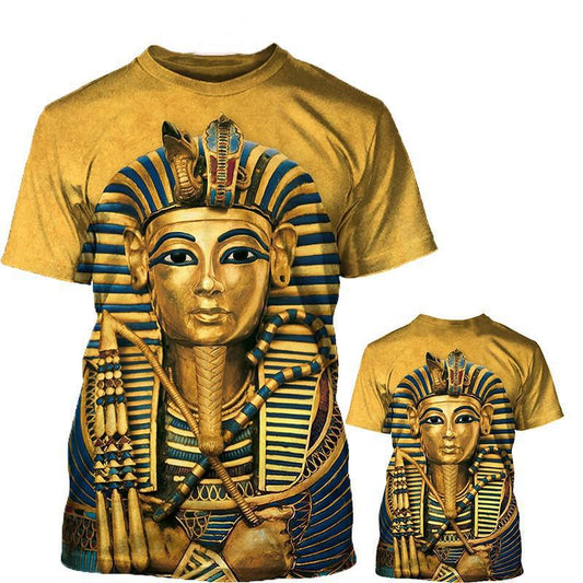 3D digital printing T-shirt Egyptian Pharaoh short-sleeved top men's t-shirt