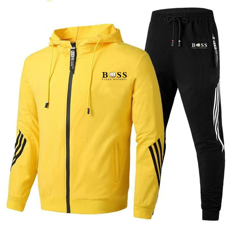 European and American men's casual sports suit hooded sweater men's and women's running sportswear air layer jacket