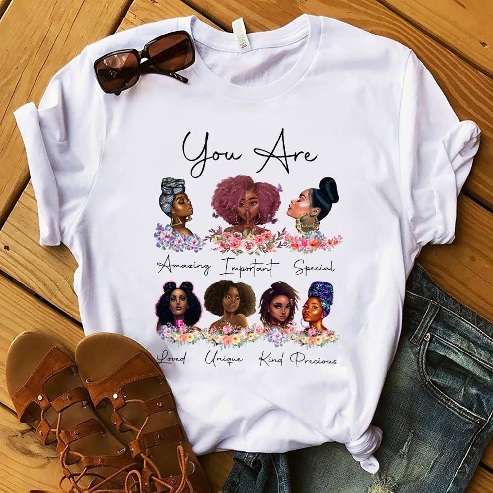 European and American Foreign Trade Feminism God Says You Are Black Girl Print Short Sleeve T-Shirt