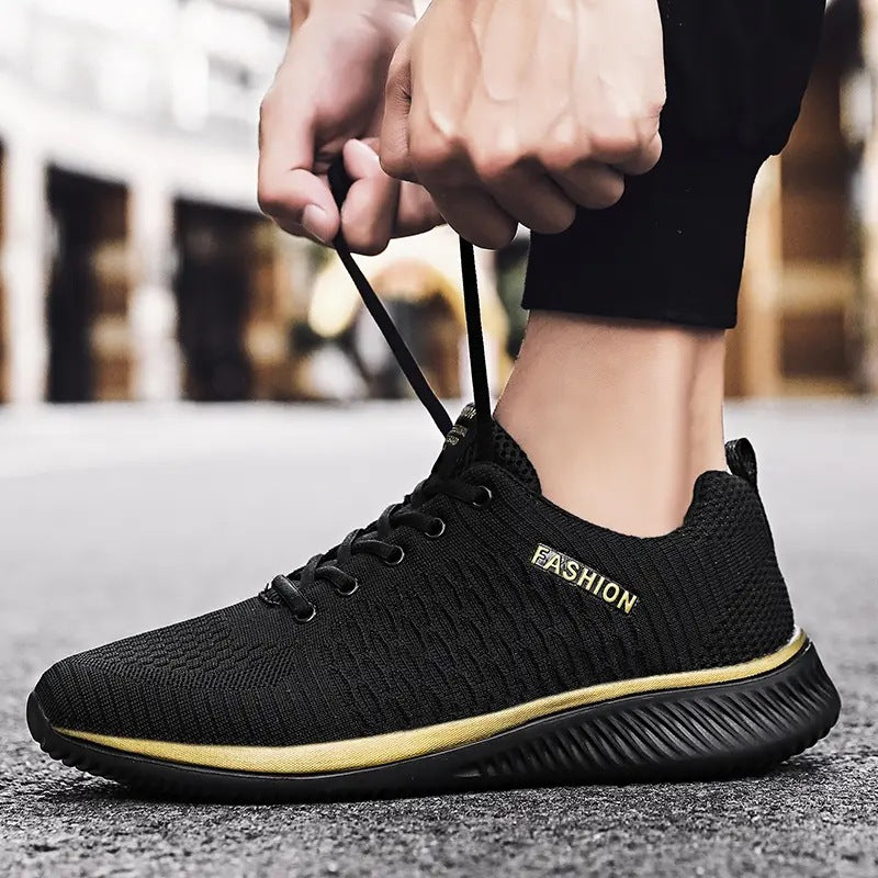 Men's shoes sports shoes autumn new trend flying woven breathable casual shoes men's running shoes