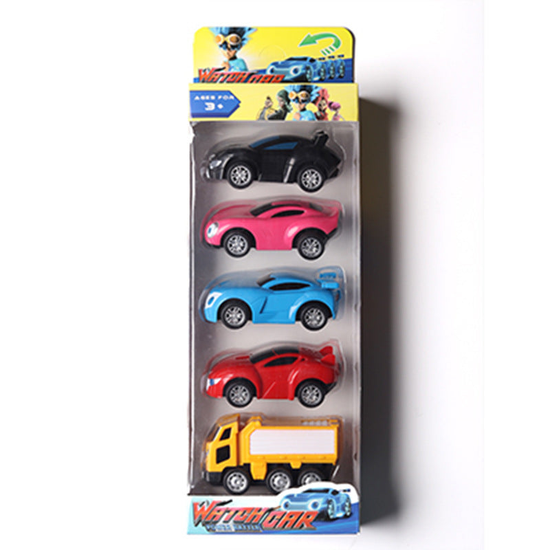 Jianyuan simulation cartoon bus ejection TAYO pull back toy car WATCH CAR boy children's toys