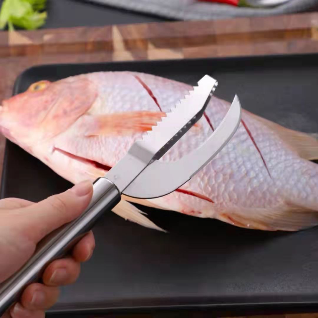 Stainless steel fish maw knife round tube fish scale planer knife to kill fish belly knife household kitchen tool to kill fish scale planer