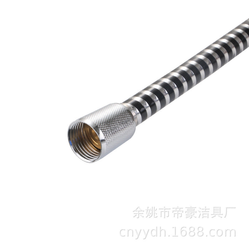 PVC shower hose plumbing bathroom shower fitting pipe bright silver double hole hot and cold telescopic hose