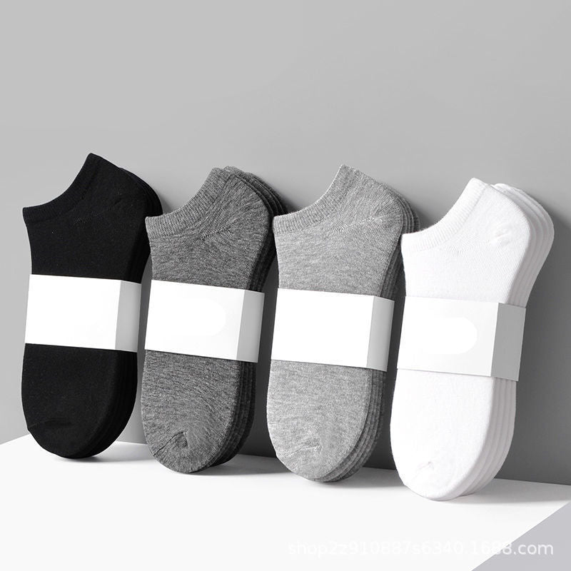 Men's solid color boat socks, men's invisible socks