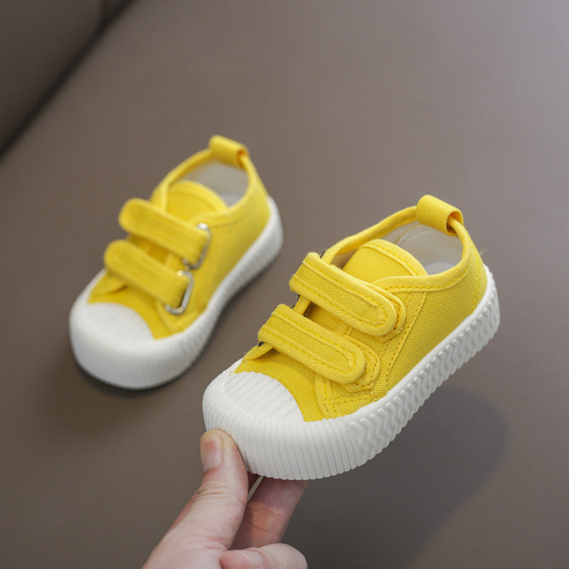 Korean Casual Shoes Soft Sole Velcro Stickers Boys and Girls Single Shoes Small White Shoes