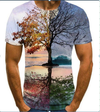 European and American new creative music art 3d digital printing short-sleeved T-shirt