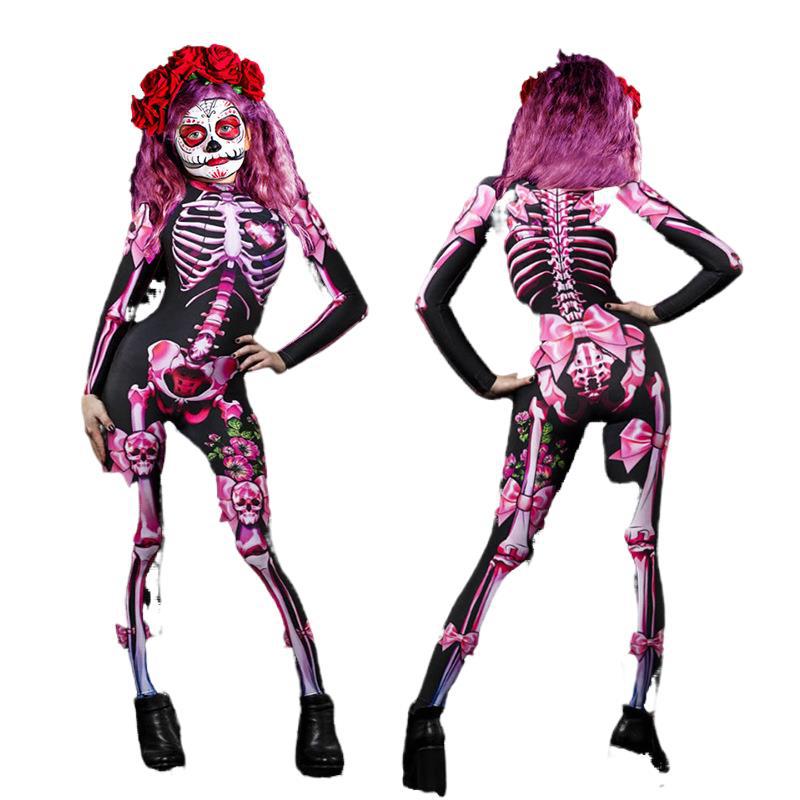 Halloween Costume European and American Ball Skeleton Parent-Child Dress Jumpsuit Female