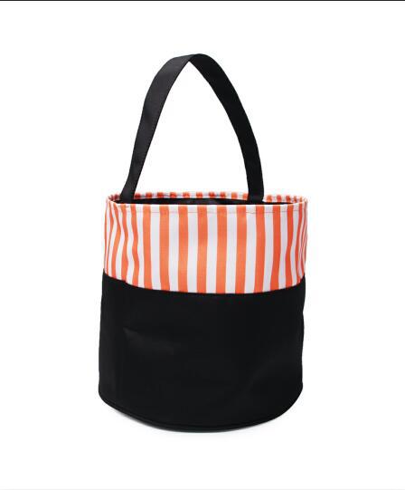 Domir Halloween Candy Bucket Decoration Party Supplies Printed Canvas Bag Basket Halloween Bucket Bag