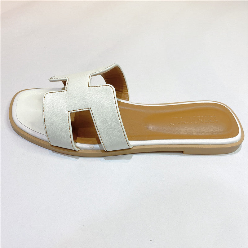 Sandals flat bottom fashion outer wear beach shoes casual women's slippers