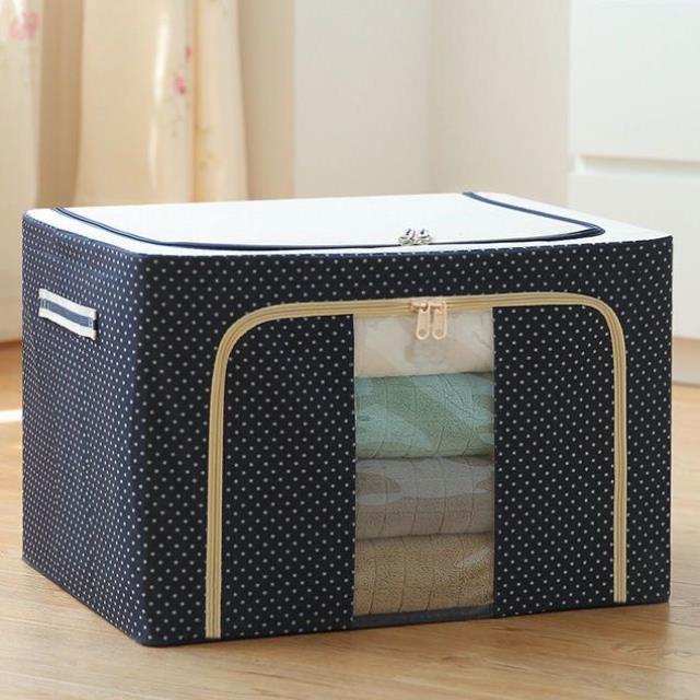 Large storage box for clothes Oxford cloth spinning cotton quilt bag Fabric storage box Covered folding closet storage box