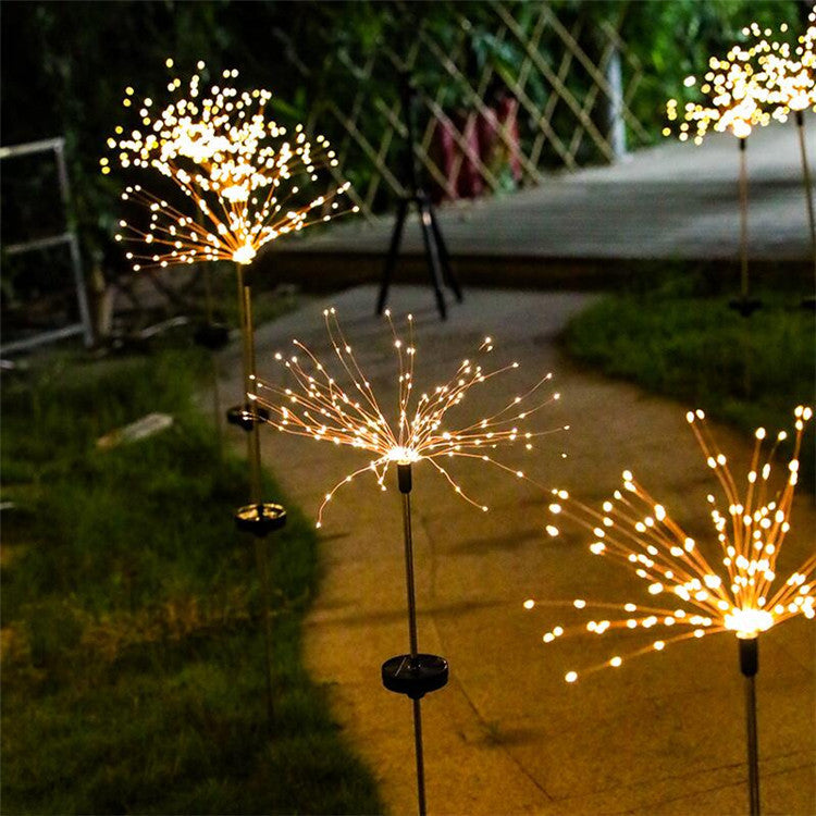 Ground-inserted firework lights Christmas outdoor LED holiday sky starry lights Lawn Christmas lights Solar string lights