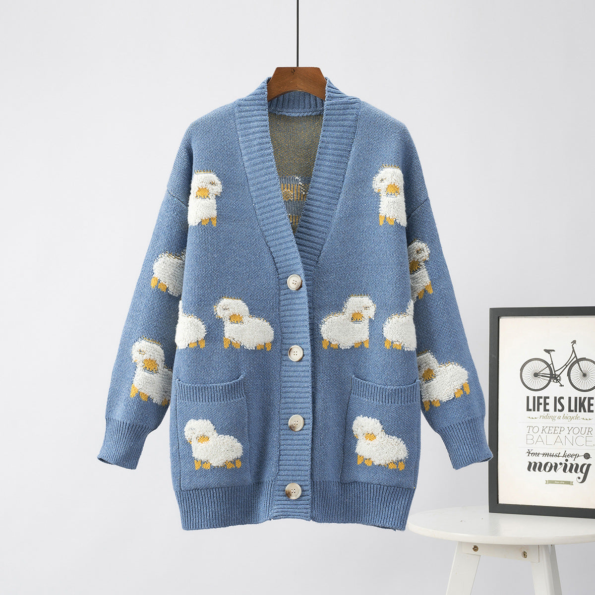 European and American new lamb sweater sweater coat