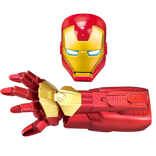 Iron hero mechanical arm can launch toy wearable mask electric burst charging boy toy