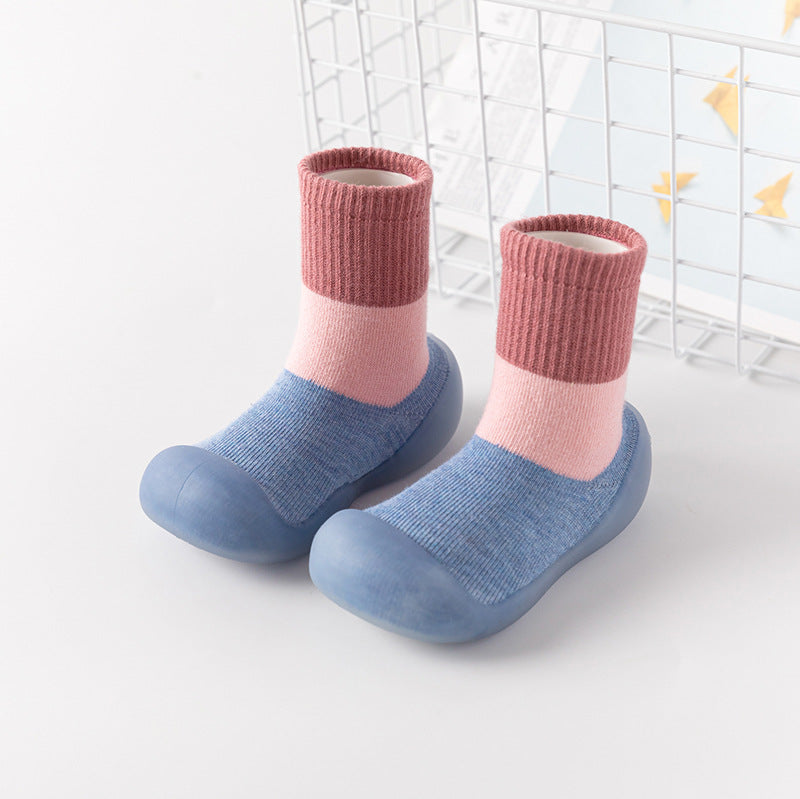 Baby Baotou anti-collision children's color matching socks shoes baby indoor non-slip soft-soled toddler shoes