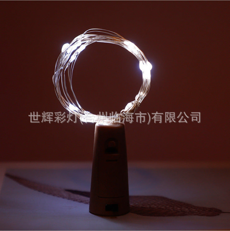 LED bottle stopper light string copper wire button battery lantern Christmas decoration string light star copper wire light string