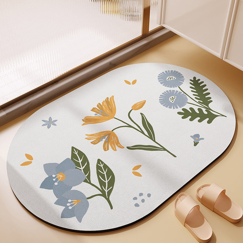 Bathroom diatom mud soft floor mat toilet non-slip mat bathroom door step foot pad water-absorbing quick-drying easy-to-clean carpet