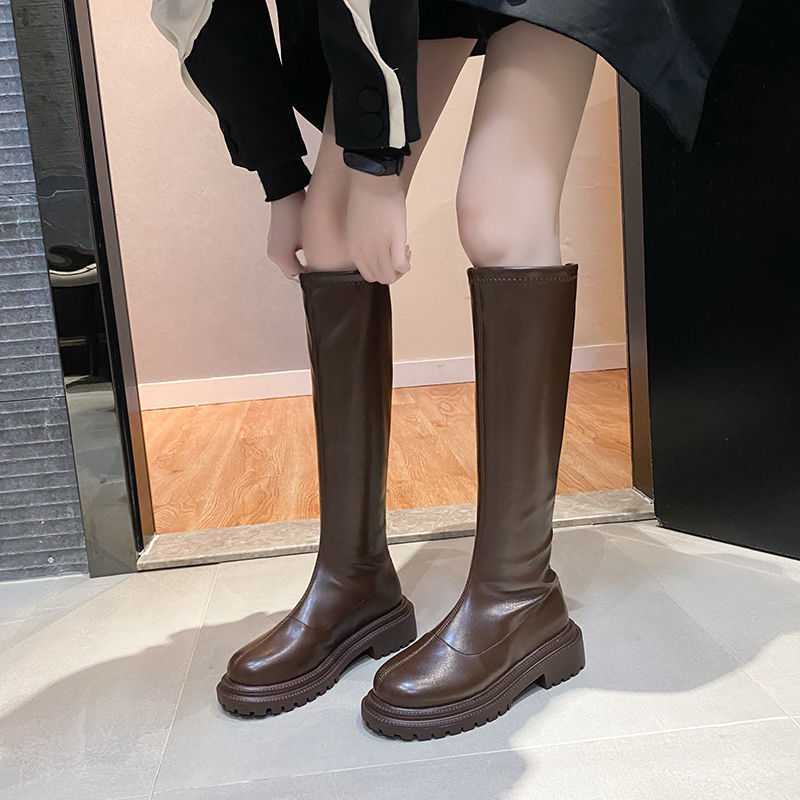 Small but knee-length women's boots Martin thick-soled boots single boots knight boots