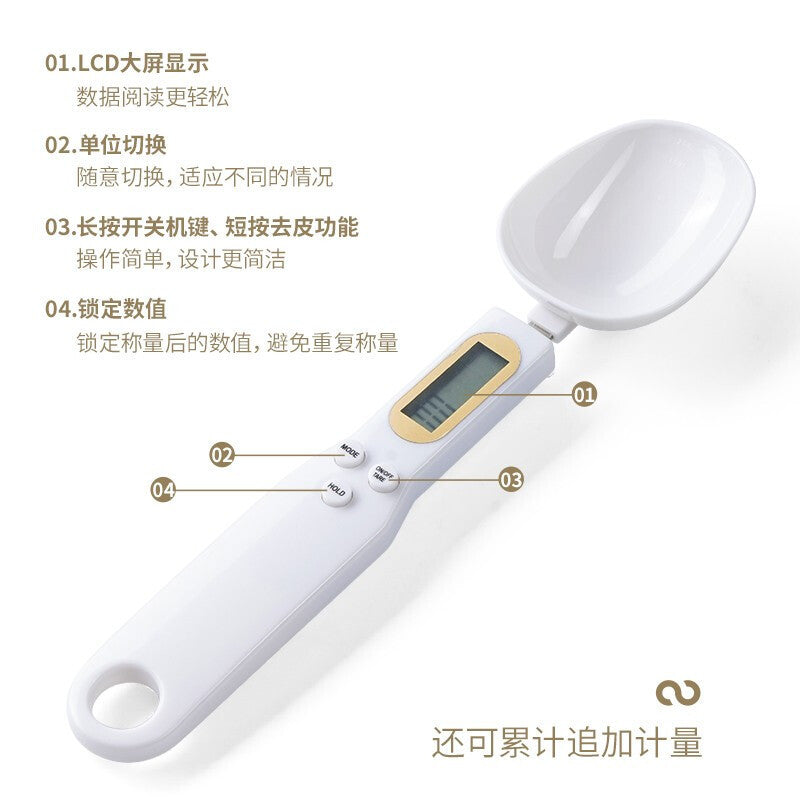 Kitchen electronic scale 0.1g spoon scale grams electronic scale baked food scale precision mini weighing spoon