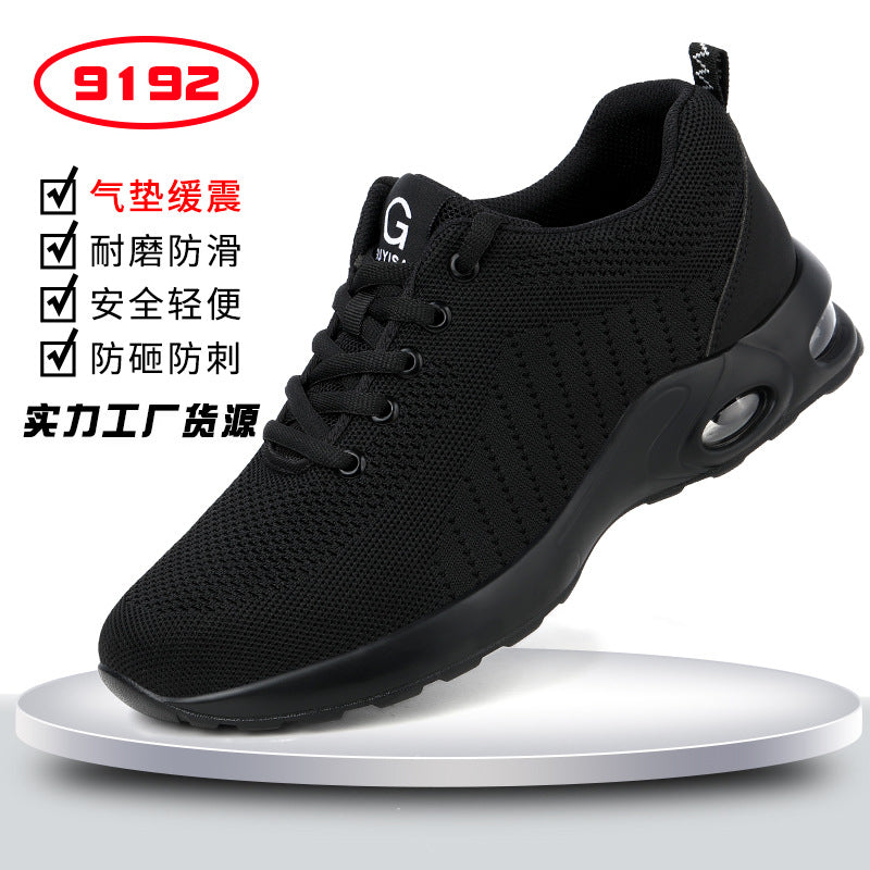 New cross-border labor insurance shoes, men's anti-smashing, anti-piercing, four seasons flying woven lightweight, comfortable and wear-resistant protective shoes