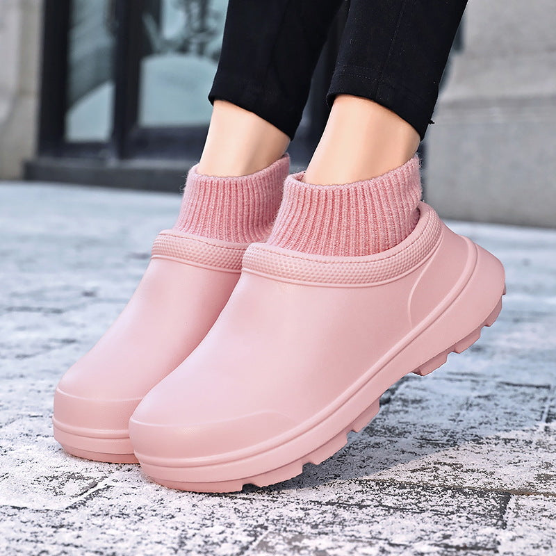 Ultra-thick bottom cotton slippers bag heel women's autumn and winter warm home waterproof indoor cotton shoes