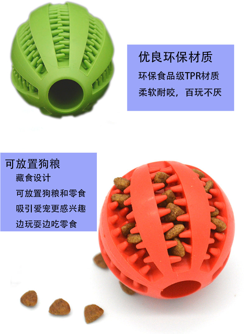 Pet missing food ball dog toy ball educational tpr resistant gnawing teeth cleaning watermelon ball molar ball