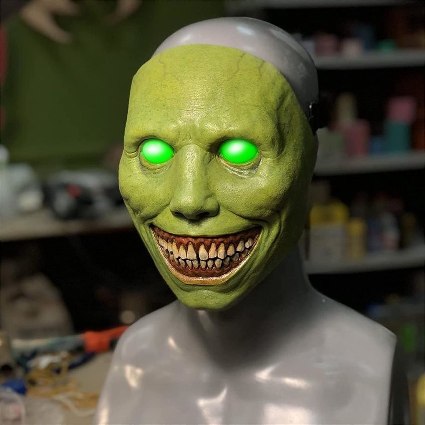 New Halloween Horror Mask COS Exorcist Smile White Face White Eyes Demon Mask