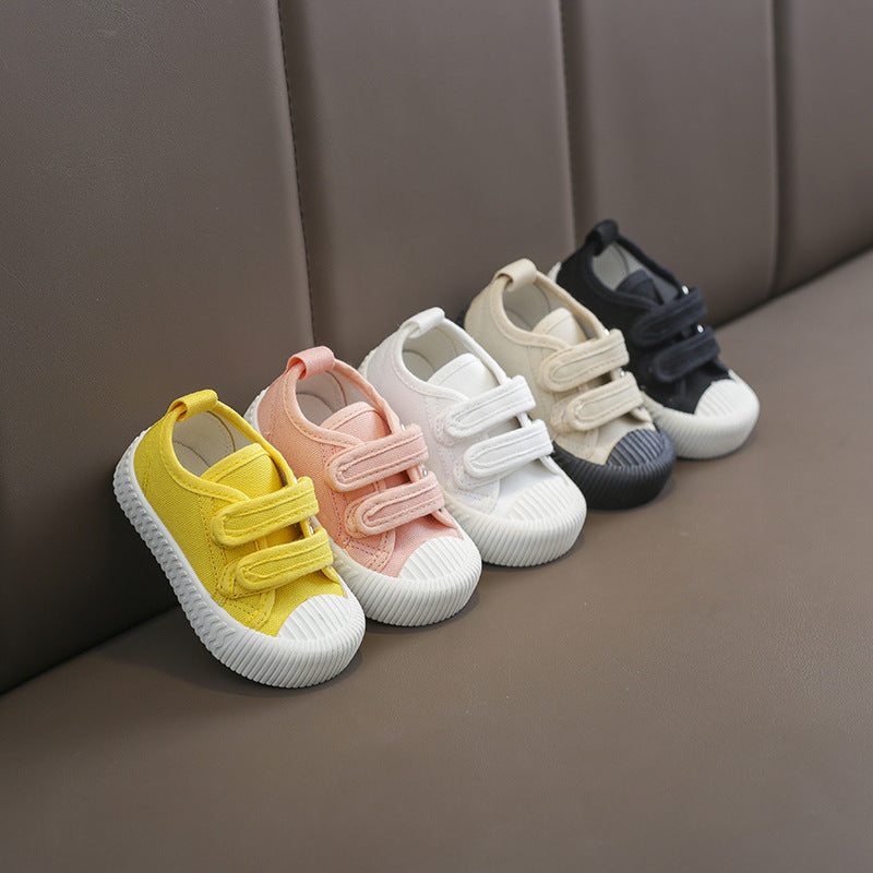 Korean Casual Shoes Soft Sole Velcro Stickers Boys and Girls Single Shoes Small White Shoes