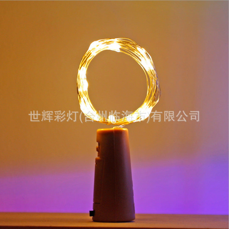 LED bottle stopper light string copper wire button battery lantern Christmas decoration string light star copper wire light string