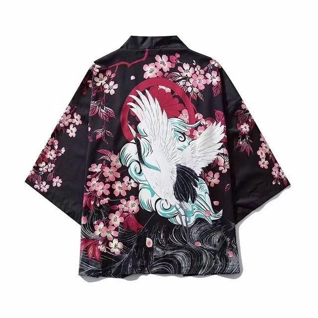 Cross-border digital printing Japanese-style Harajuku men's and women's kimono cloak jacket pajamas