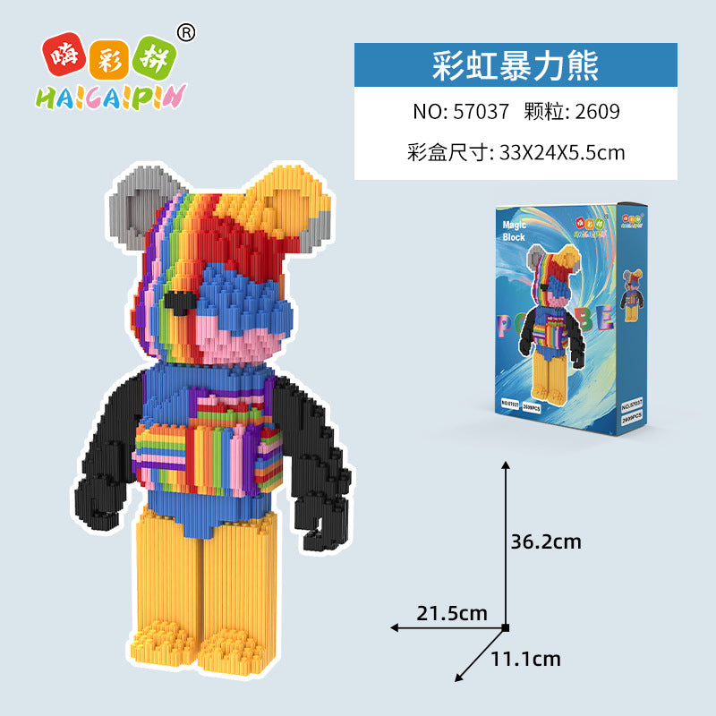 Hi color spell series building blocks toy violent bear series