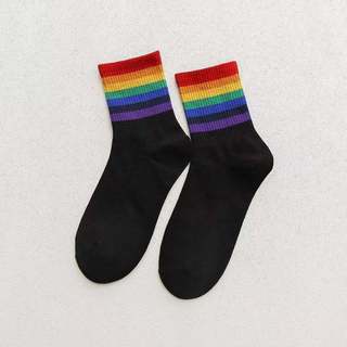 New spring and summer socks female autumn and winter tube socks pure color ins tide sports black white ladies socks