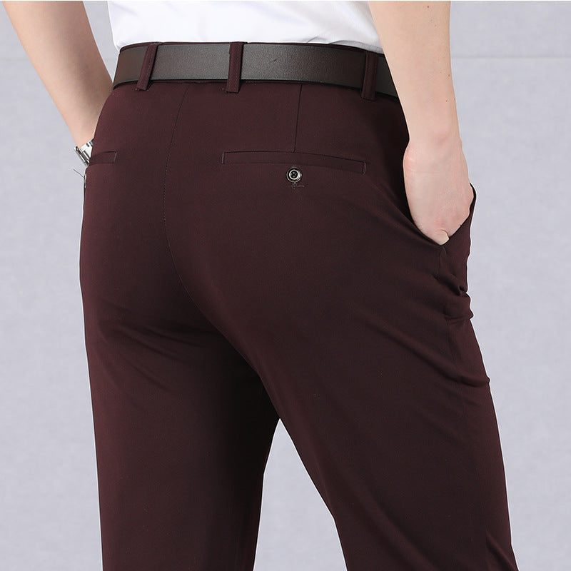 Middle-aged and elderly casual pants, high-waisted long pants, middle-aged men's trousers